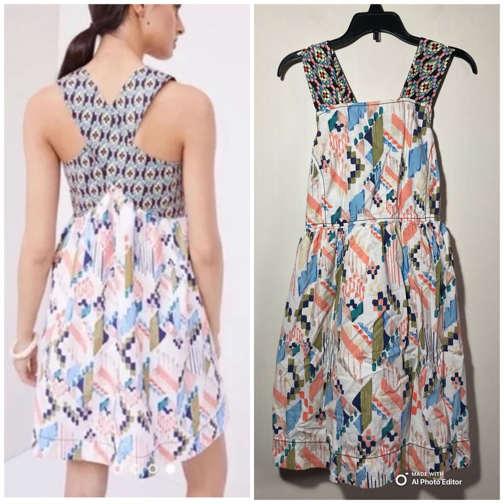 Maeve By Anthropologie Criss Cross Back Swing Dress W/Pockets Lining Size XSP
